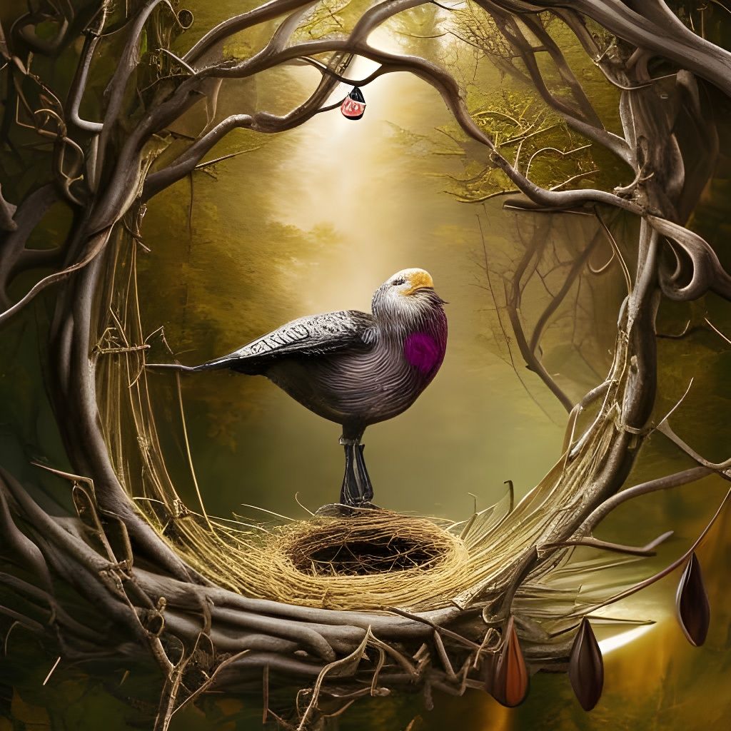 The nest made from branches