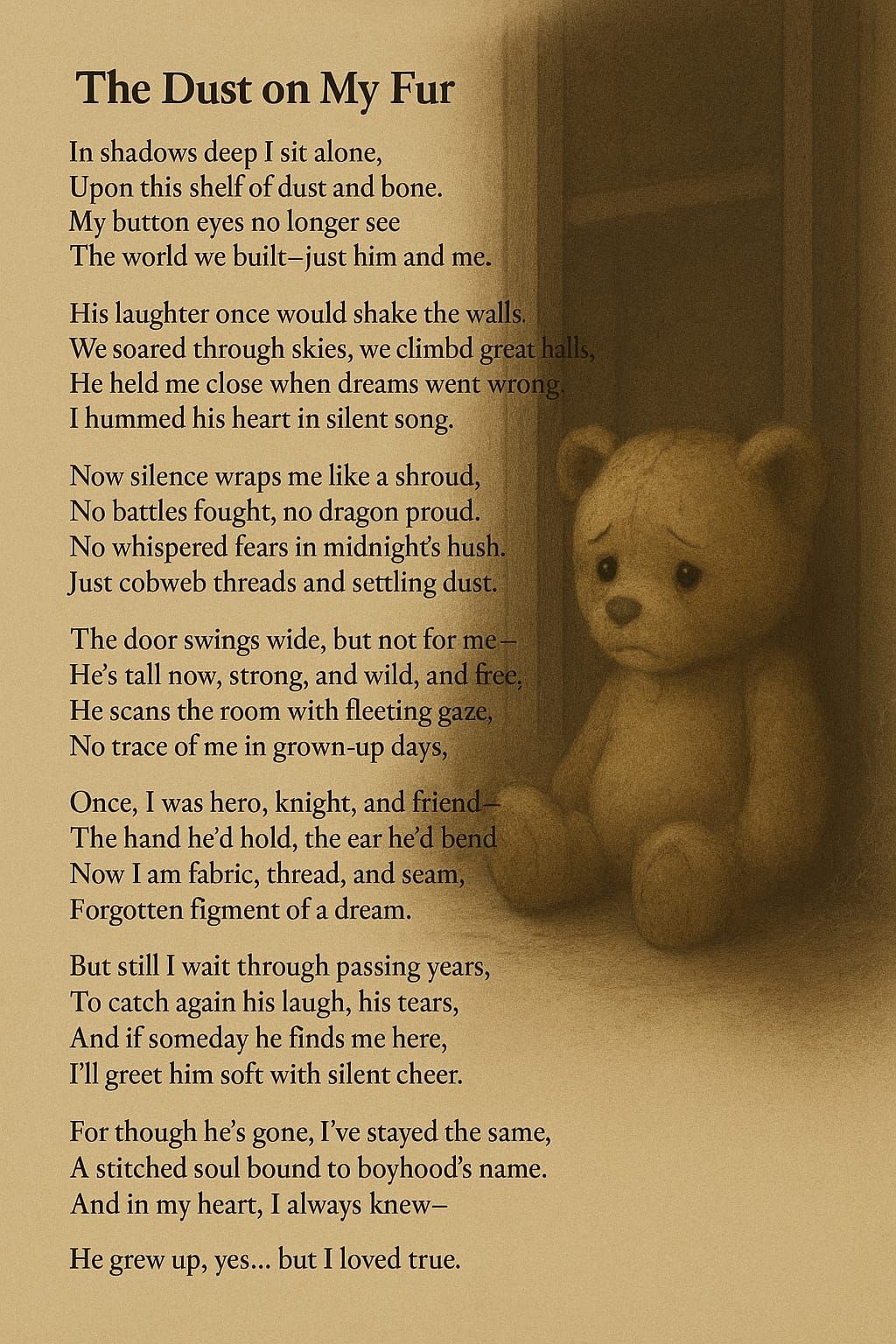 A Teddy Bears Heartache Dust On My Fur