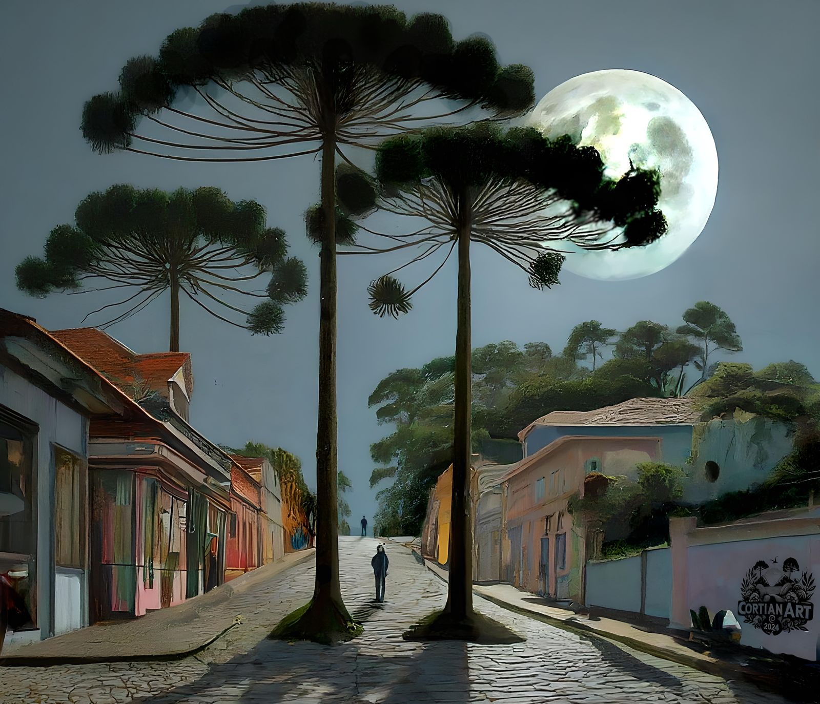 End of a perfect Winter day in the district of Bigorrilho in...