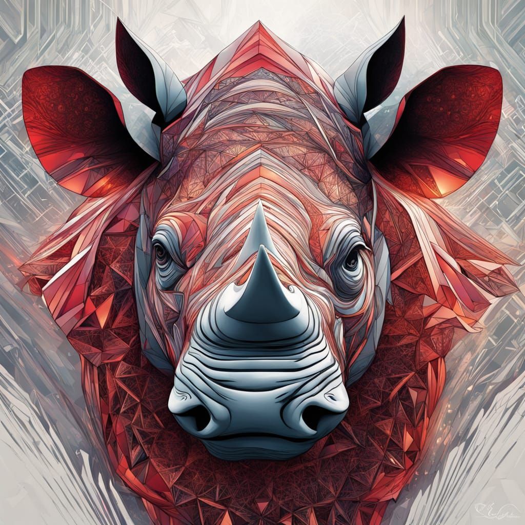 Rhinoceros  by @Gokiburi