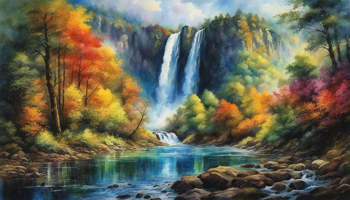 Magnificent Mad Waterfall  by @Dorkish