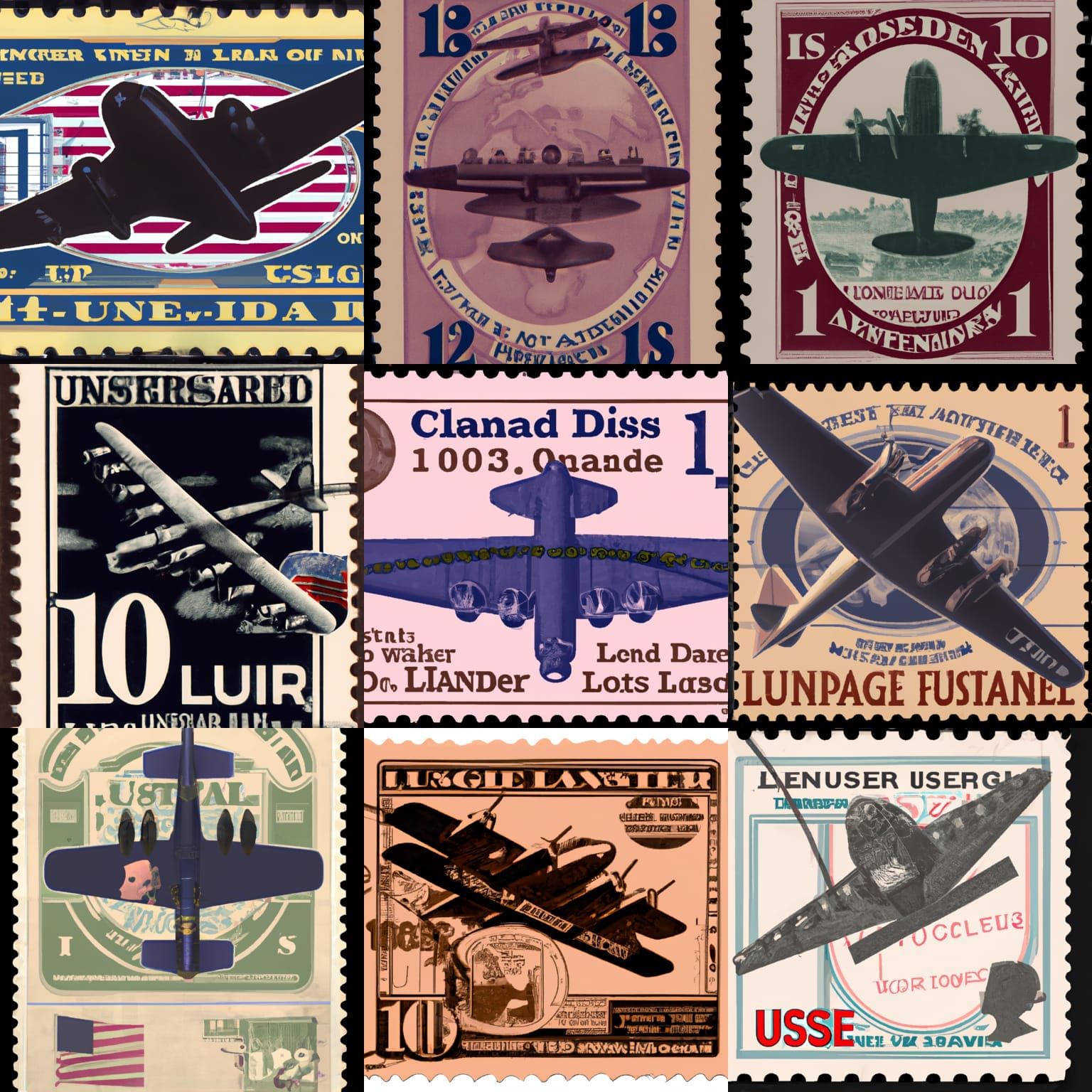 10 cent usa stamp featuring a Lancaster bomber plane  by @Roman Sokal