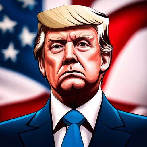 donald trump in front of american flag - AI Generated Artwork ...