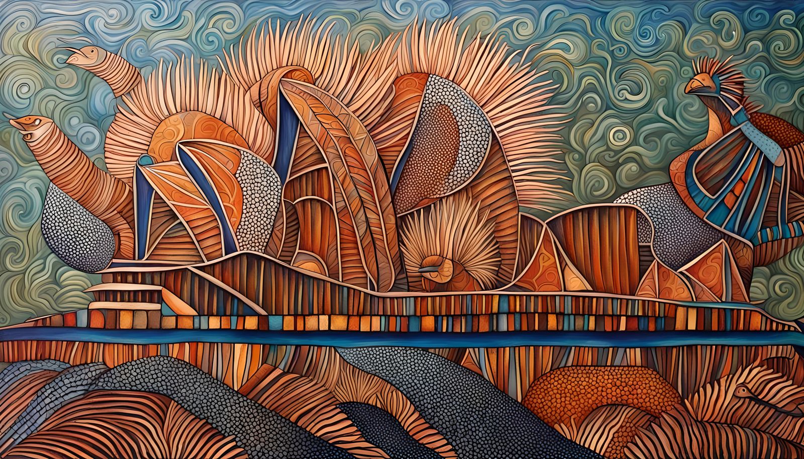 Echidna touring seven wonders of the world, absorbing healings, emitting health love and great harmony