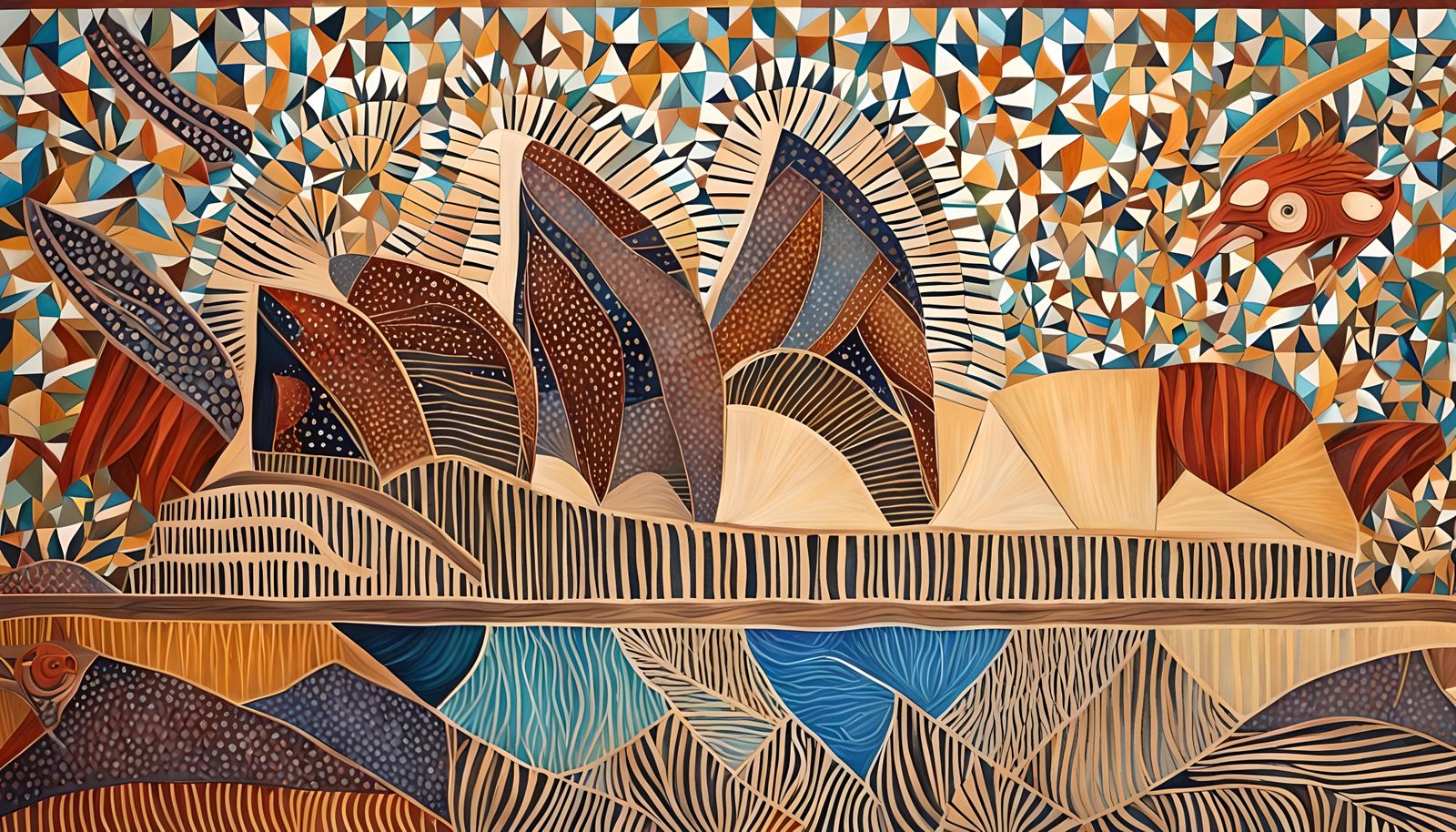 Echidna touring seven wonders of the world, absorbing healings, emitting health love and great harmony