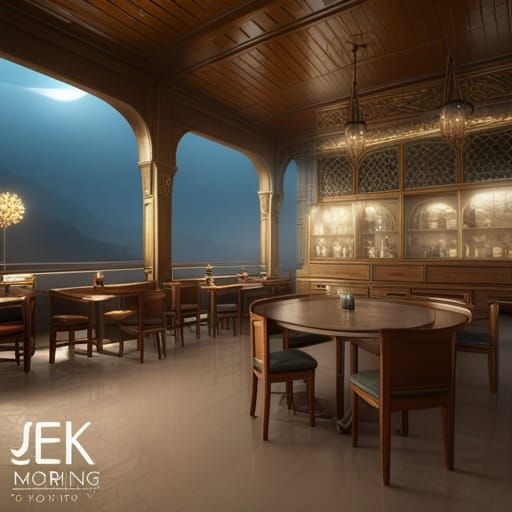 foggy morning in an outdoor cafe in yemen