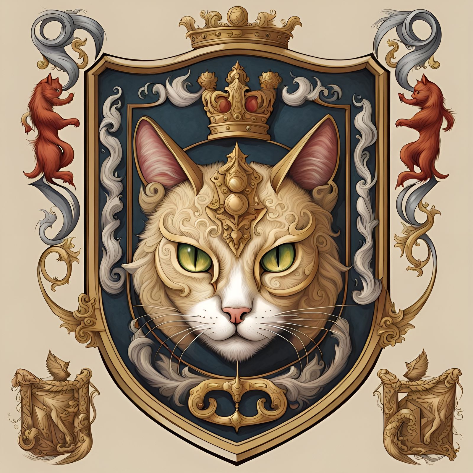 The Order of the Cat (Heraldry) AI Generated Artwork NightCafe Creator