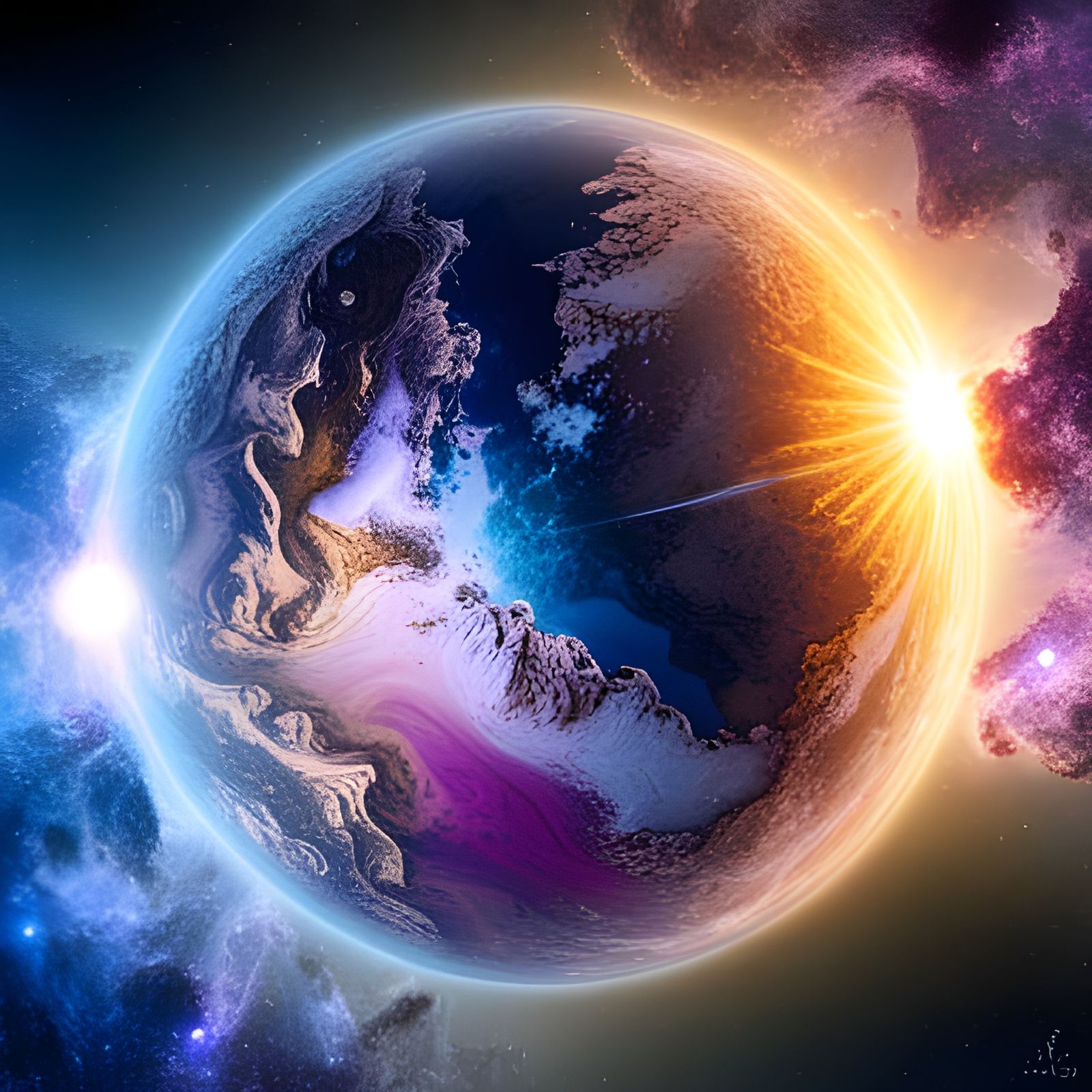 Alien planet seen from outer space  by @Geochuck