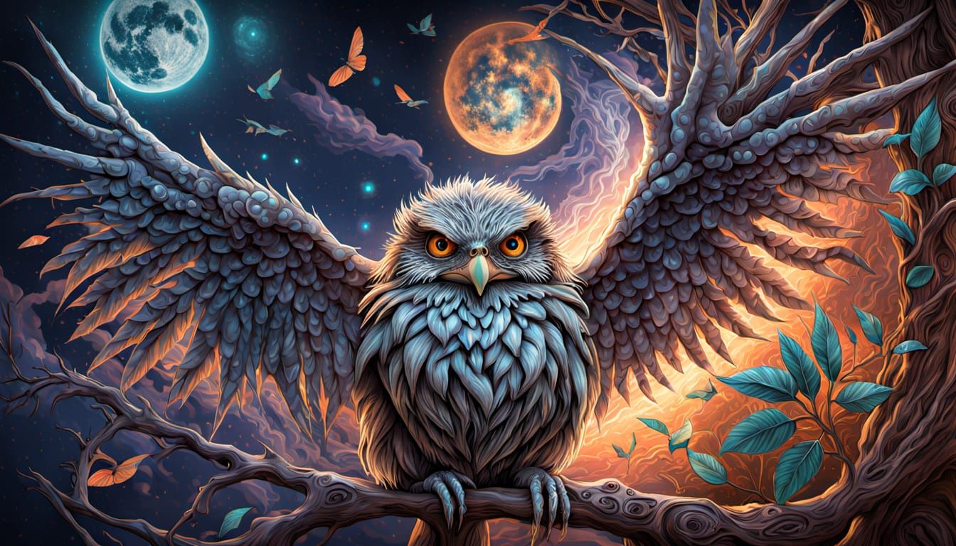 Ancient Australian Druid Reconnects with Tawny Frogmouth Spi...