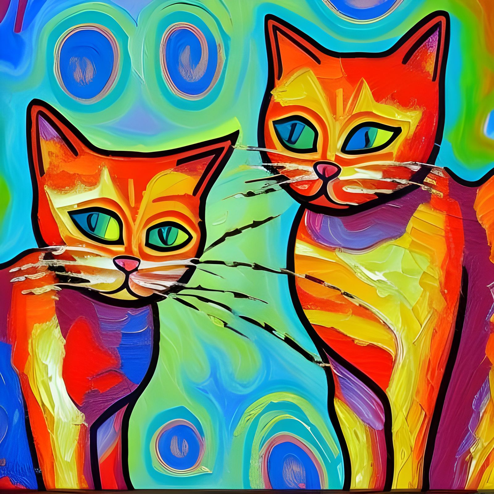 Two Cats - Ai Generated Artwork - Nightcafe Creator