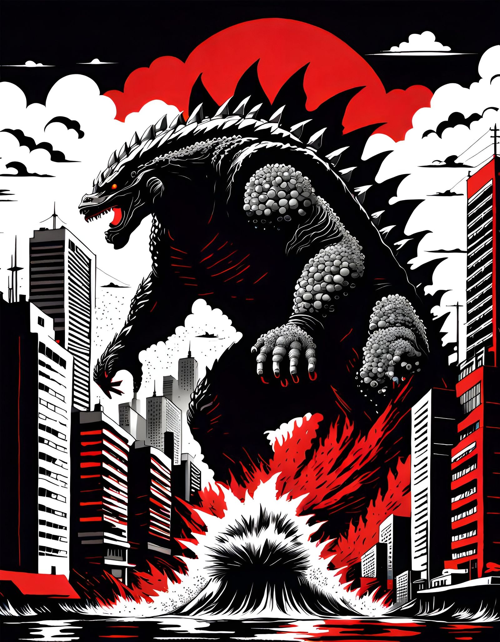 Godzilla - AI Generated Artwork - NightCafe Creator