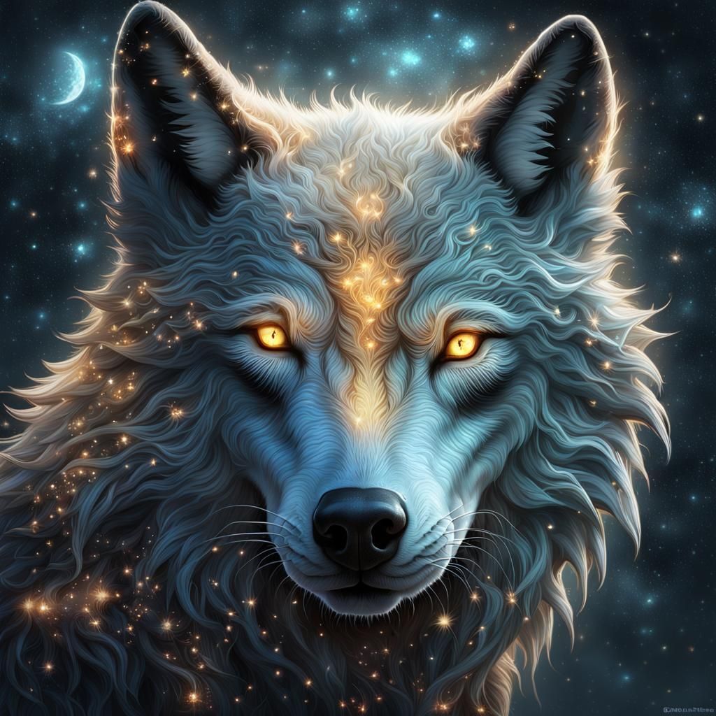 Lunar Wolf - Ai Generated Artwork - Nightcafe Creator