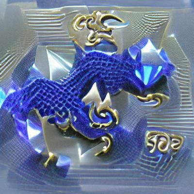 3D Sapphire dragon motif