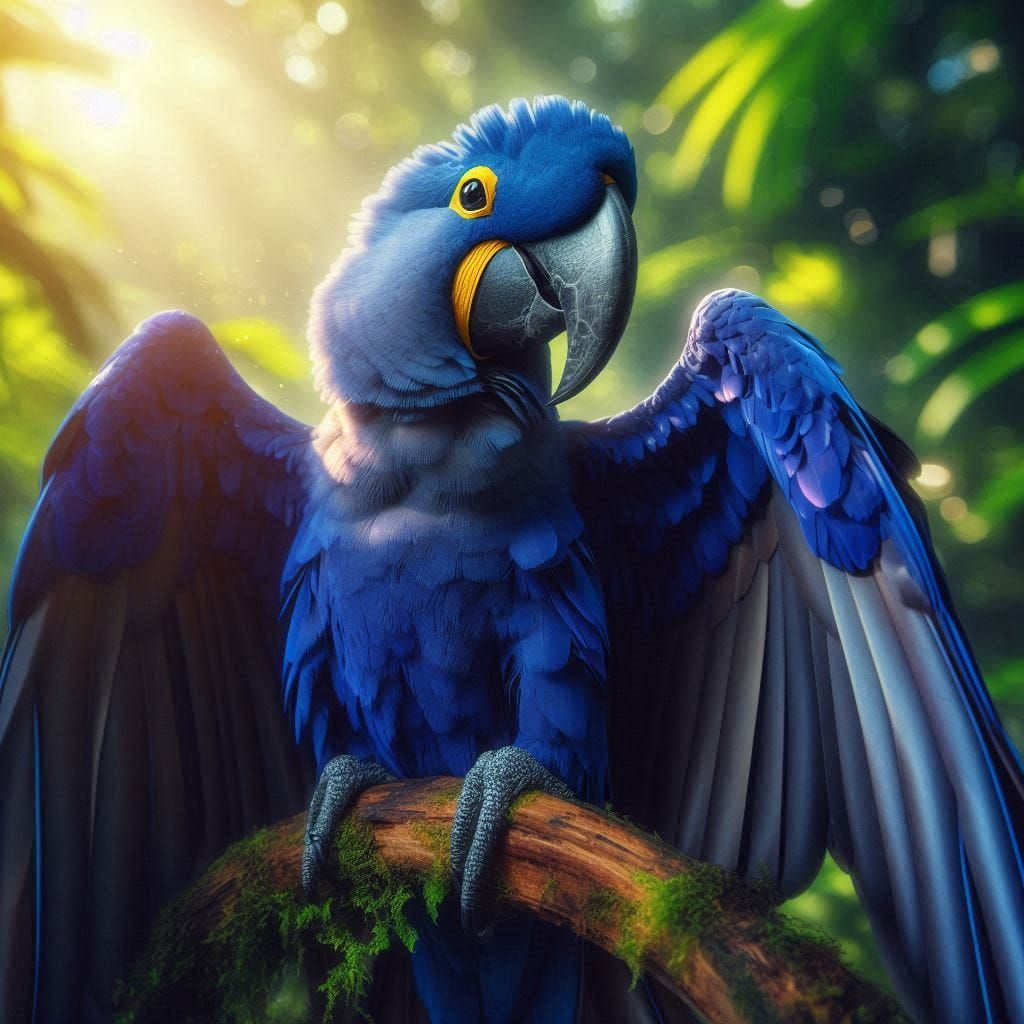 Hyacinth Macaw (Anodorhynchus Hyacinthinus)