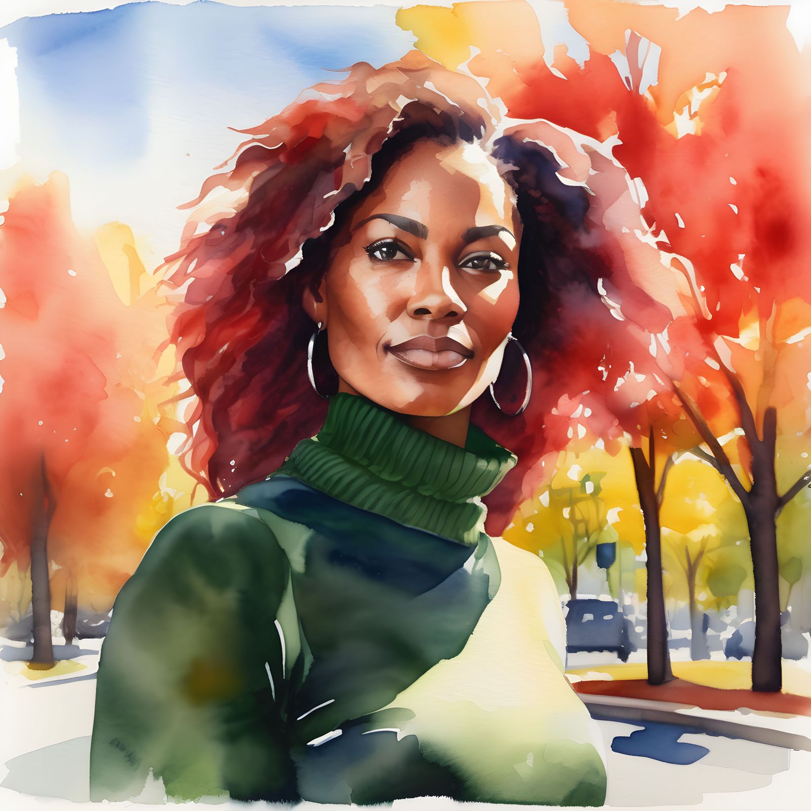 "Portrait in the Park" Watercolor