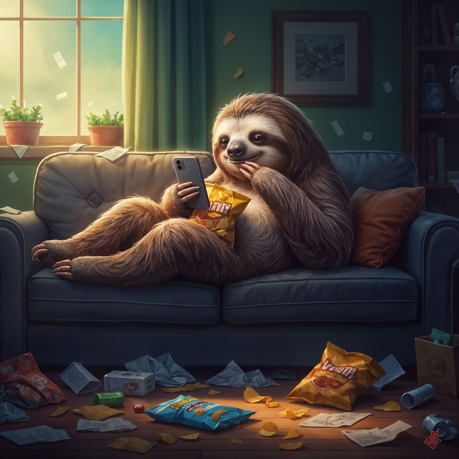 Modern sloth  by @aiartuser