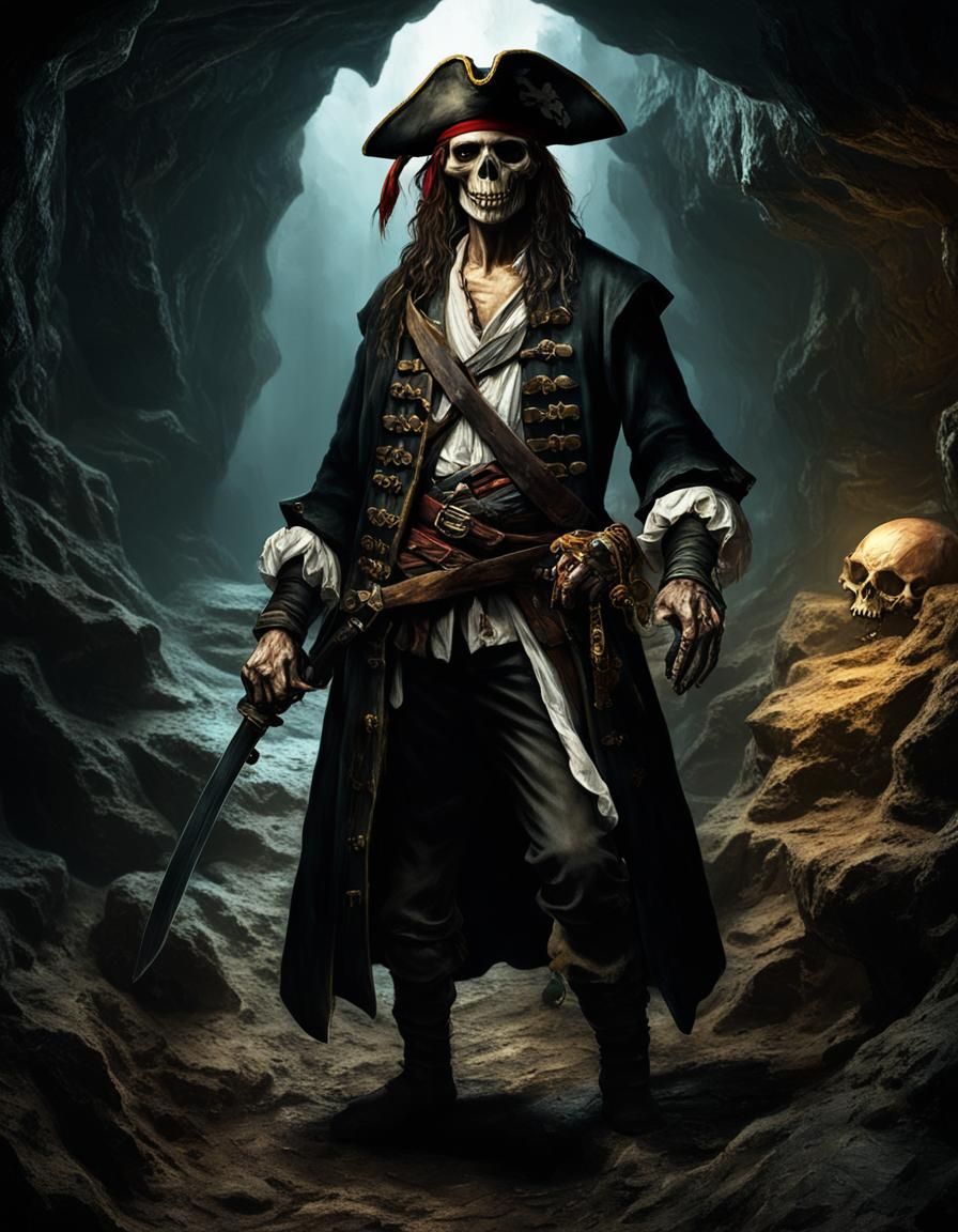 skeleton dressed as a pirate - AI Generated Artwork - NightCafe Creator