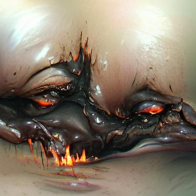 Oily burnt chunk mess