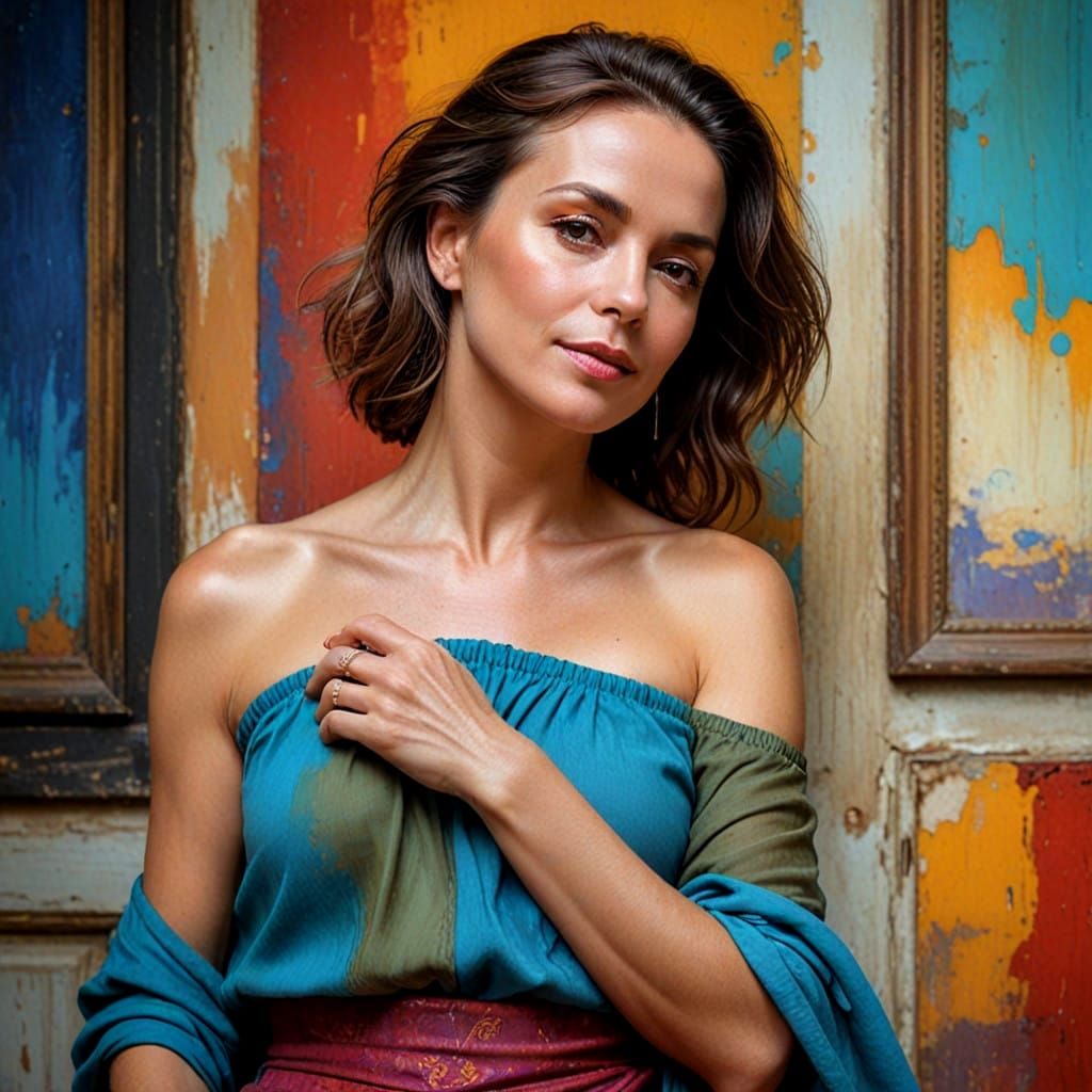 Warm Portrait of a Confident Lady in Vibrant Colors