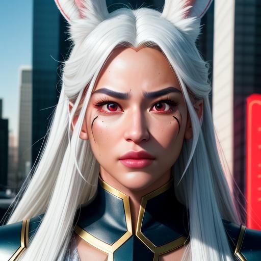 Ultra Photorealistic white haired real world live action style photograph style as live action cinematic film movie style very pale light ta...