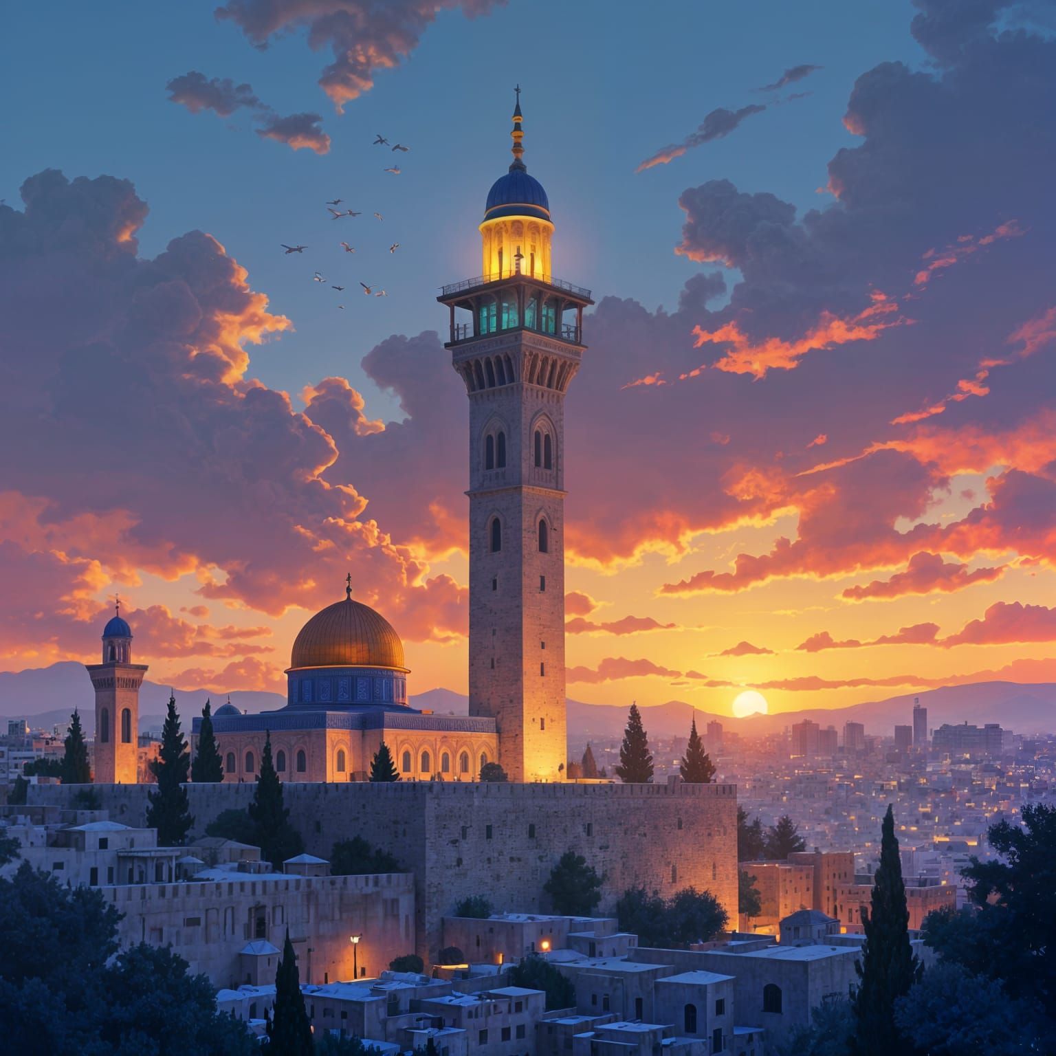 Besser Towers in Hyper-Realistic Israel Landscape