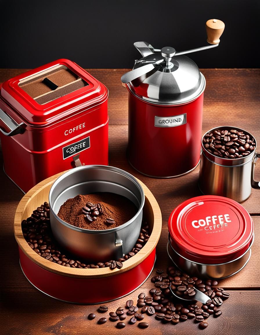 A vibrant and detailed composition centered around coffee. A...
