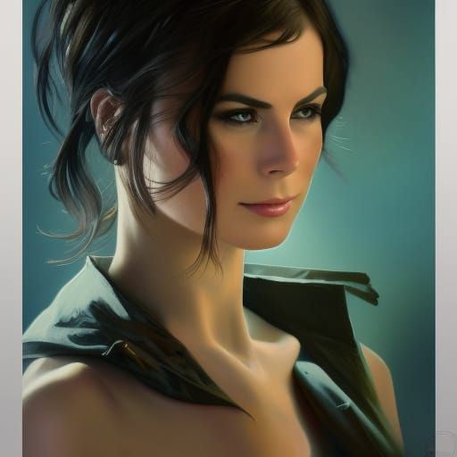 hübsche lena meyer landhut sonnt sich am strand im cyberpunk...