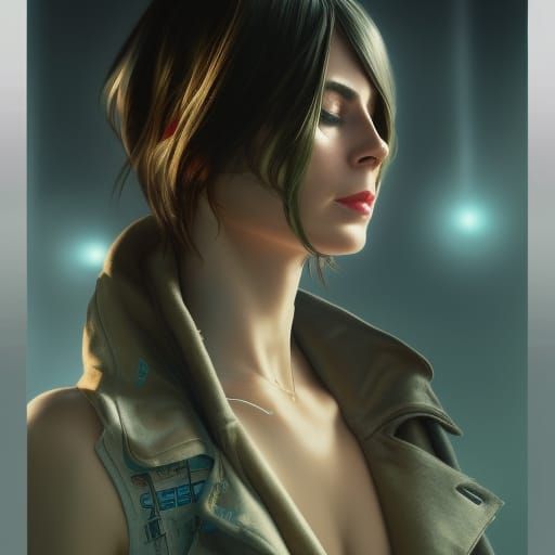 hübsche lena meyer landhut sonnt sich am strand im cyberpunk...