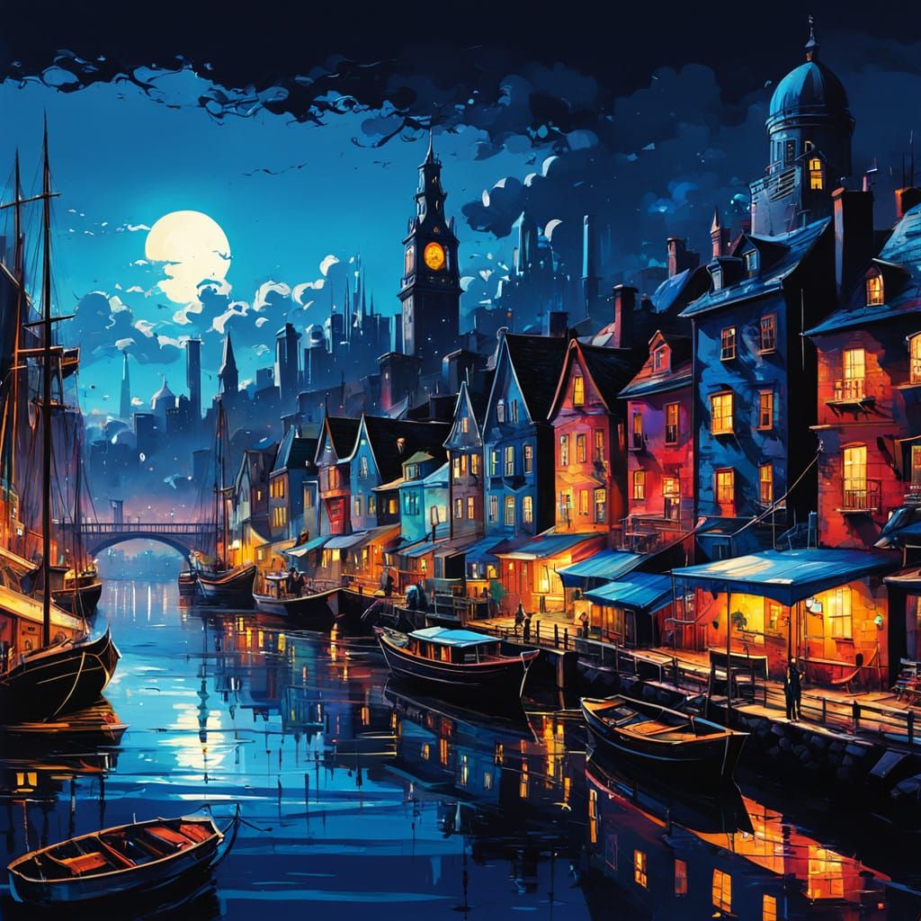 Night lights  by @Castorix