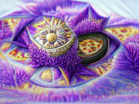 purple cheese mandala on the eye of the universe hyperrealis...