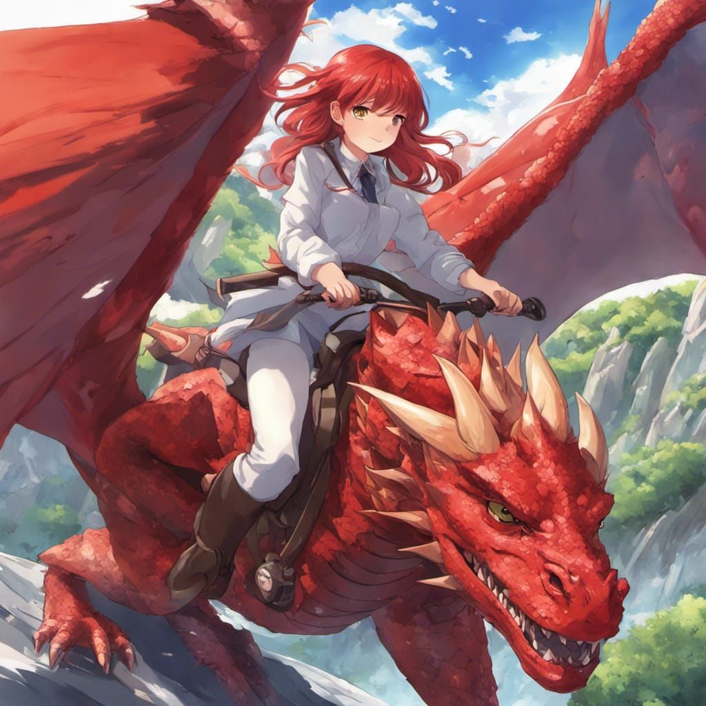 Red and her dragon Paralax