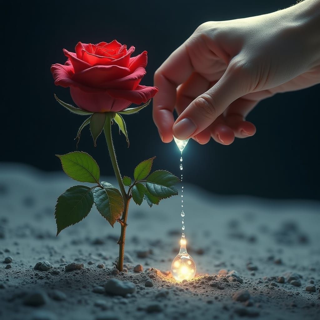 Lunar Rose in Golden Light