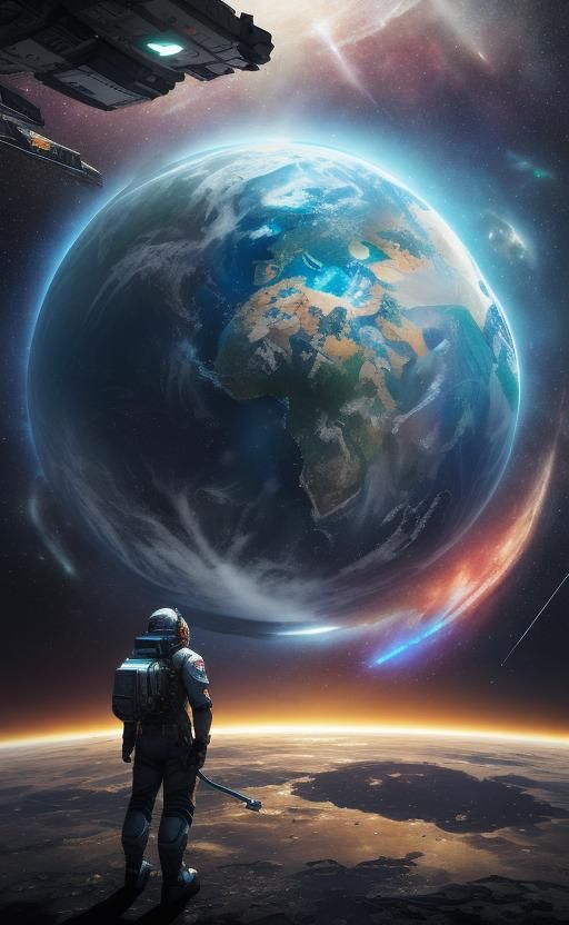 Astronaut with vacuum  by @ChivaCat