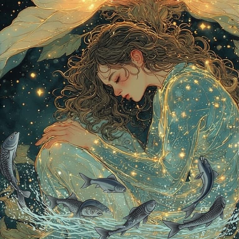 crouched under a big flower