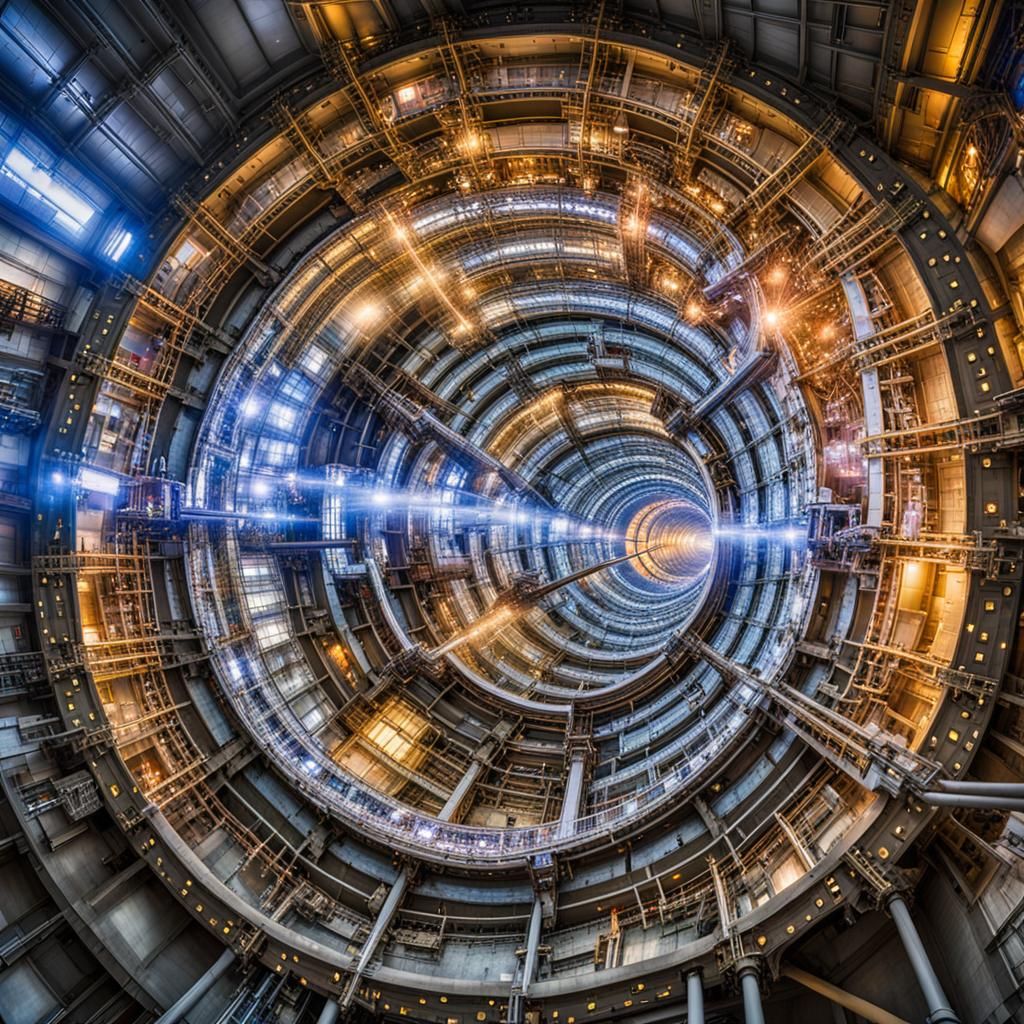 LHC at CERN, transformed into a realm of sparkling wonders. Envision ...