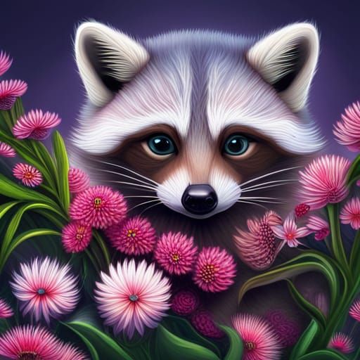 Flower Raccoon I