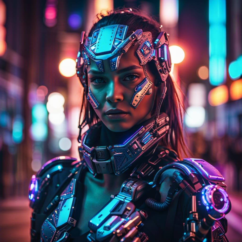 Cyborg girl - AI Generated Artwork - NightCafe Creator