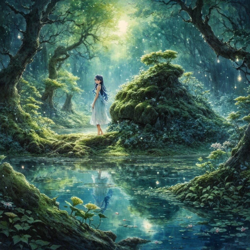 Lost Girl in the Enchanted Swamp (SDXL 1.0) <GoblinFantasy V1> [Creative Upscale ALPHA]