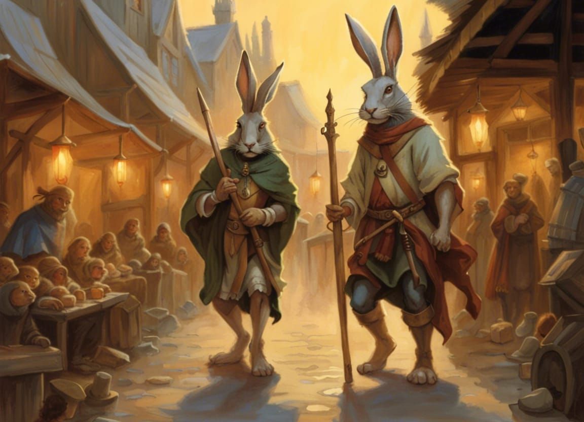 Hunter Hares in the Human's Market - AI Generated Artwork - NightCafe ...