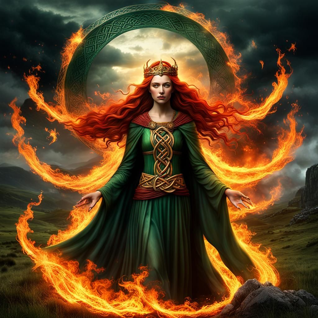 The Celtic goddess Brigid is the goddess of fire, healing, a...