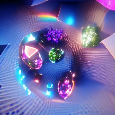 cluster of gems in a circle iridescent 8k resolution beautif...