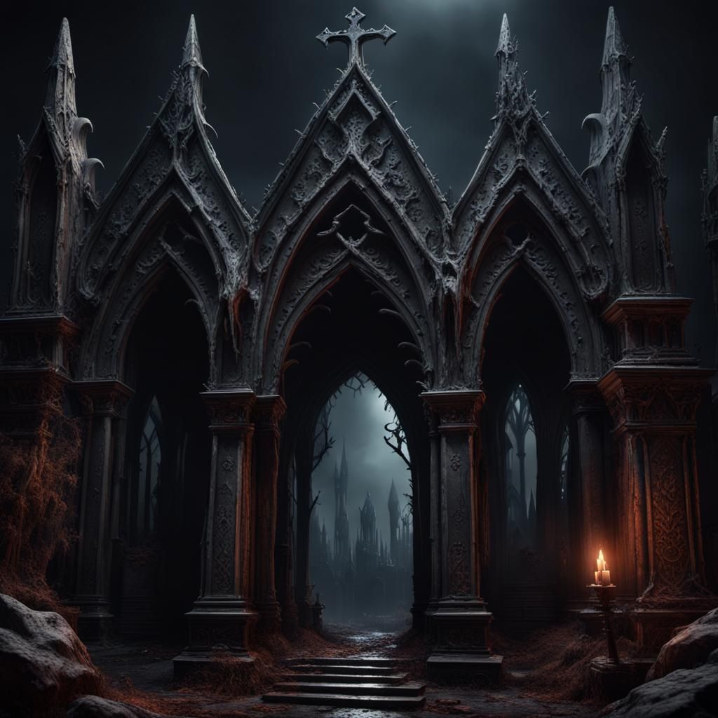 dark scary evil black GOTHIC TOMBS - AI Generated Artwork - NightCafe ...