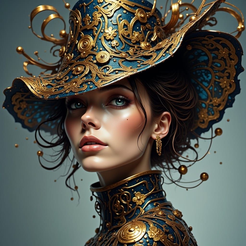 Exquisite, intricately designed, flowing, hat crafted by Star 