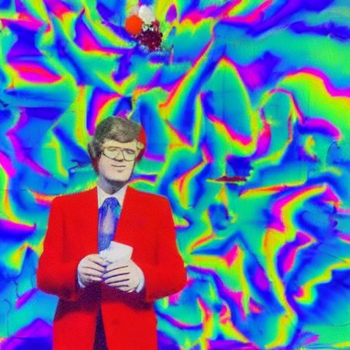 Clive Hendricks; English a meteorologist in retro 70s style;...