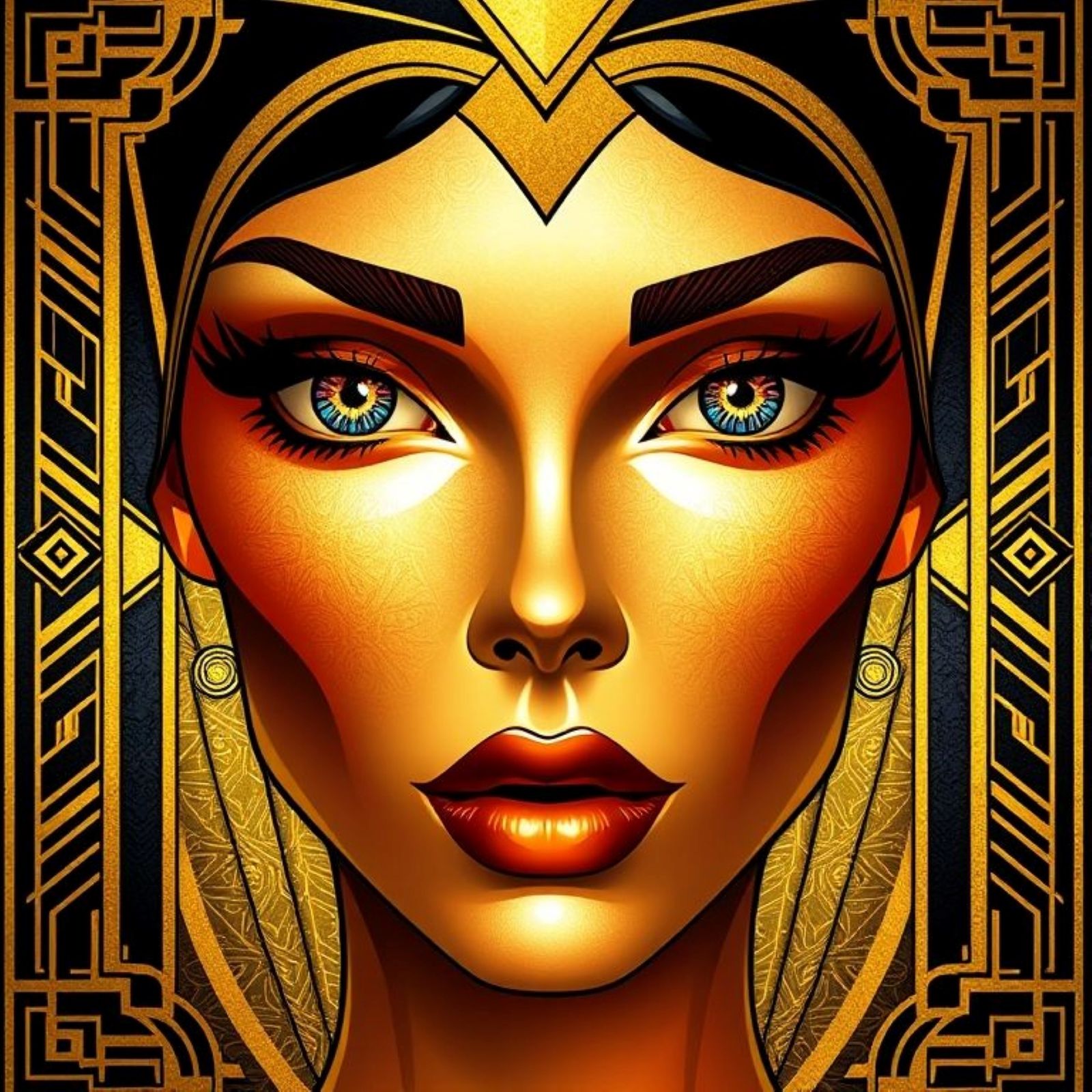 An portrait of a human-like face