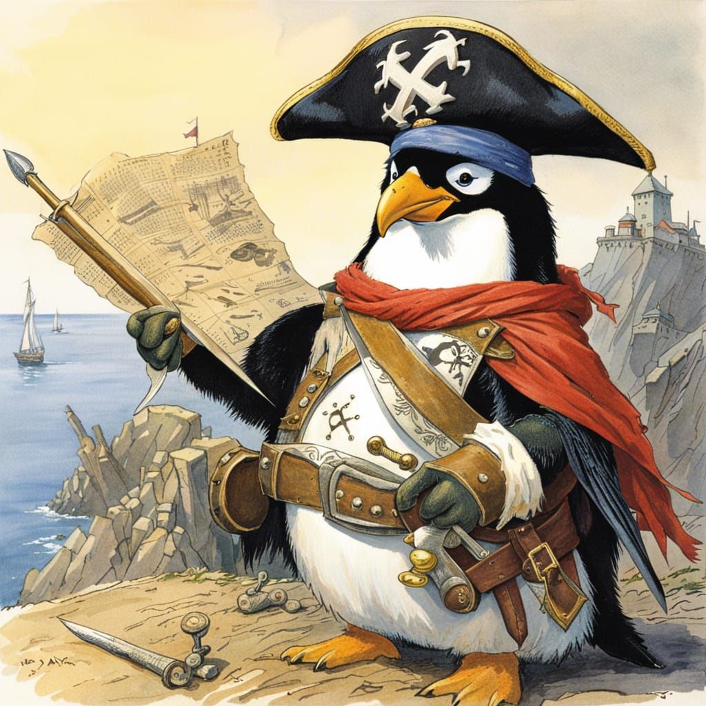 Captain Jack Penguin  by @undefined