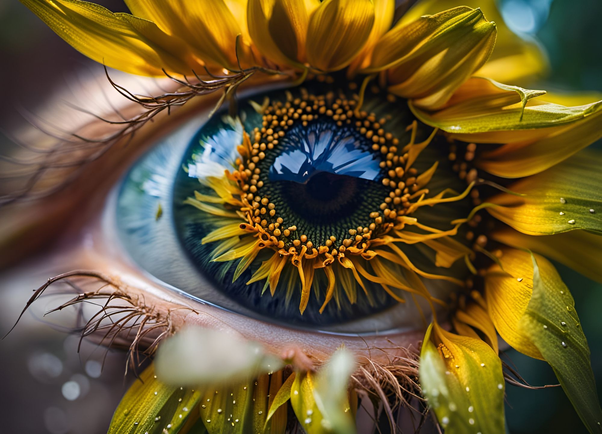 🌻👀 Surreal Sunflower Gaze - AI Generated Artwork - NightCafe Creator