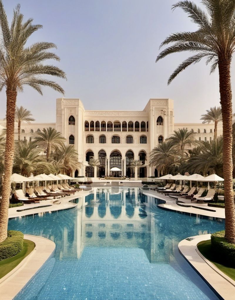Outdoor pool in luxurious hotel