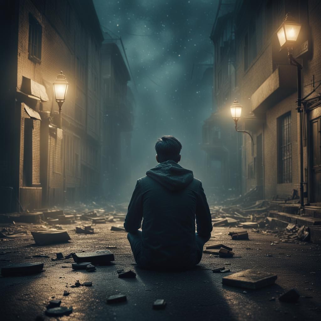 Alone in a empty street