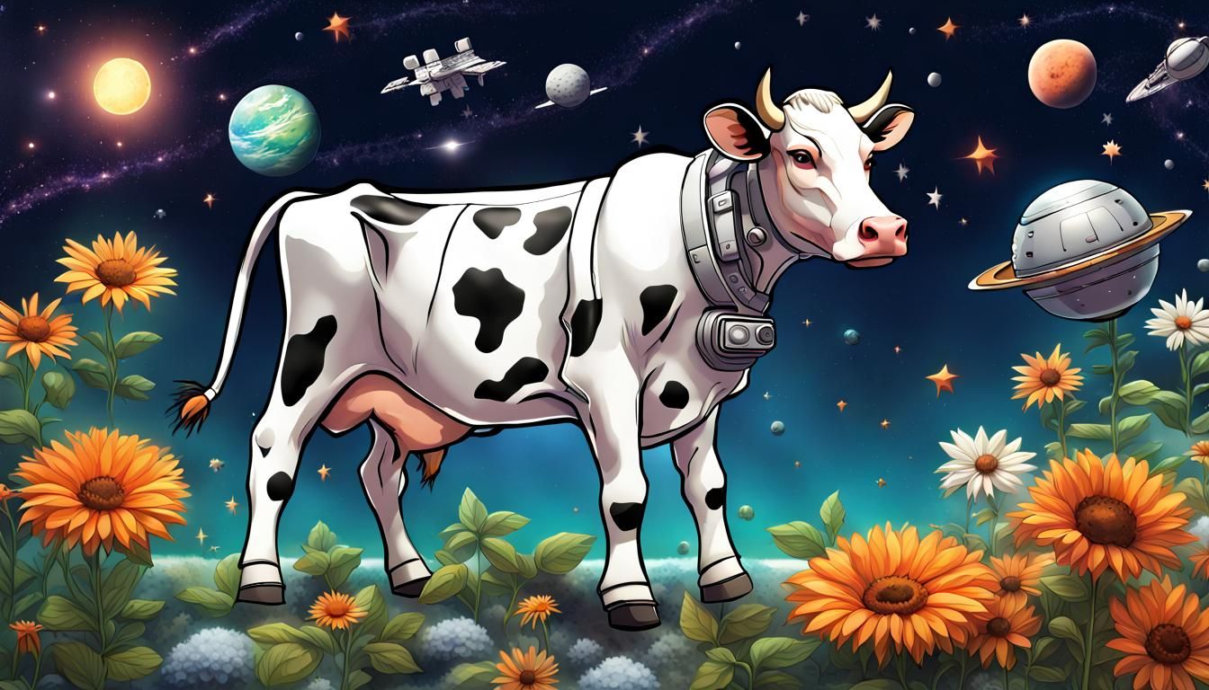 A Cow In A Space Suit Flying In Space AI Generated Artwork   J5AAtTbxdg2sgtXdDI1e  1  6ucv7 